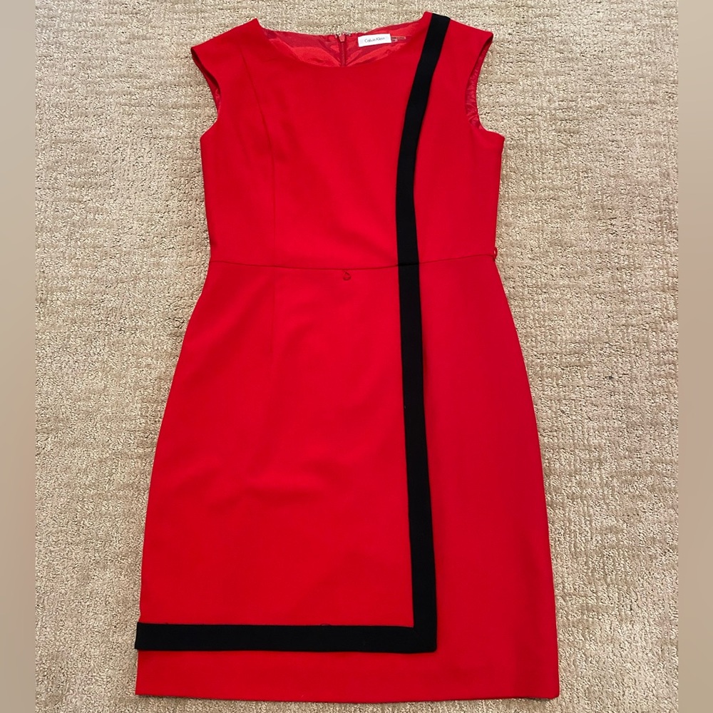 Calvin Kline red and black dress
